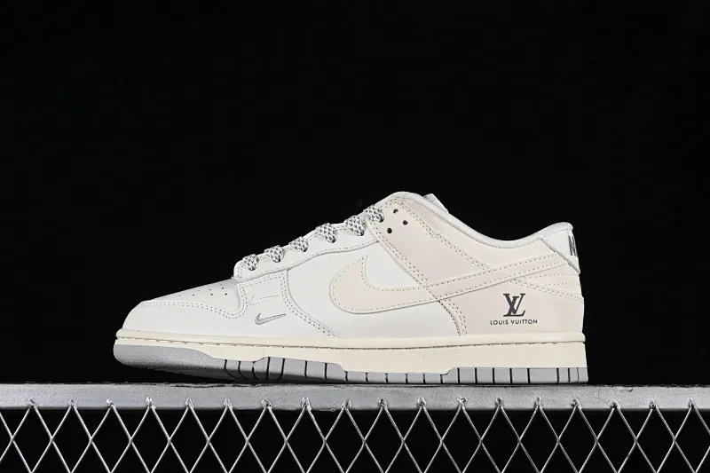 All categories Nk SB Dunk Series Nk SB Dunk Low High-end customized low-top sneakers F version Nk SB Dunk Low LV joint-double hook beige gray Anniversary high-end customized low-top casual sneakers FC2025-306